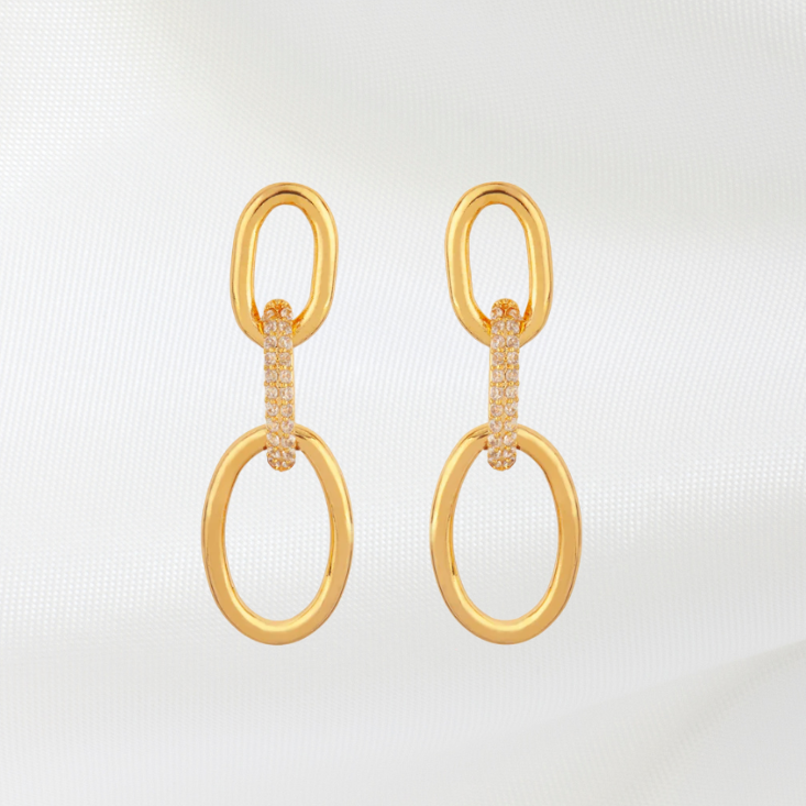 Elegant Chain Long Stud Earrings