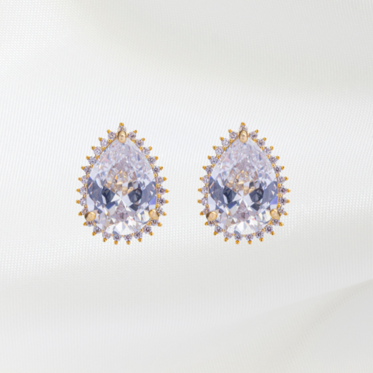 Crystal Drop Stud Earrings