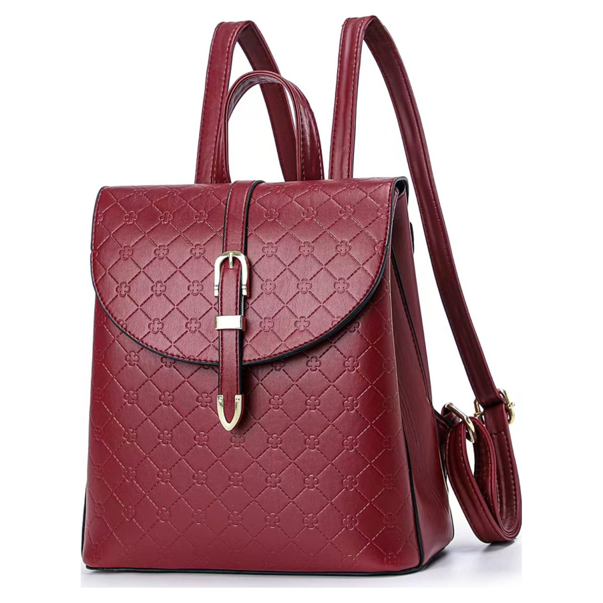 Petit Monotone Flower Grid Backpack .