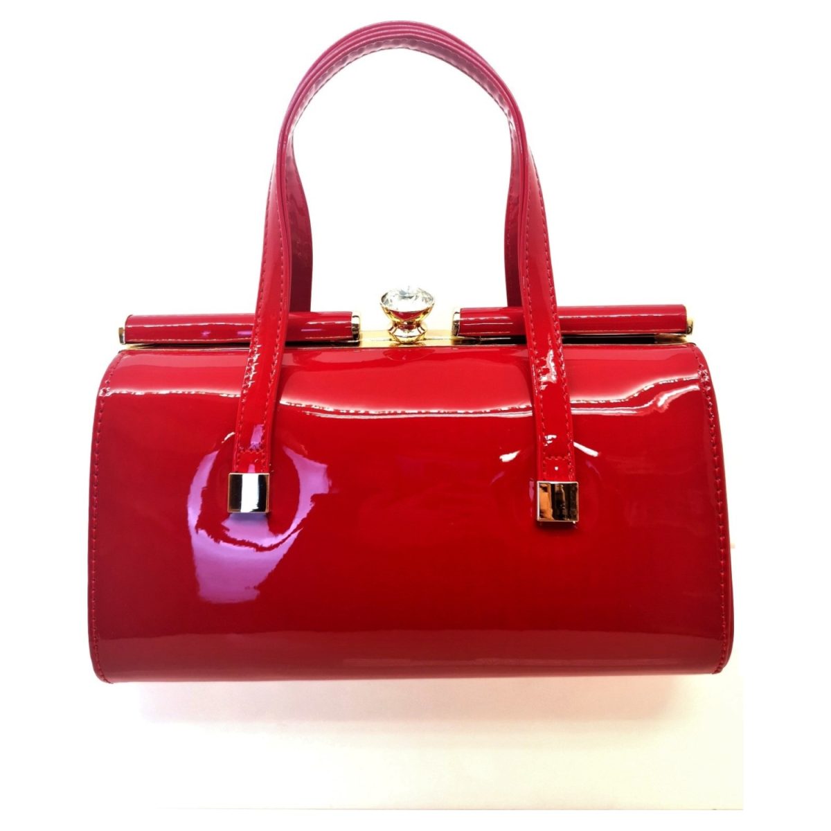 Patent Diamante, Clasp Opening Top Bag